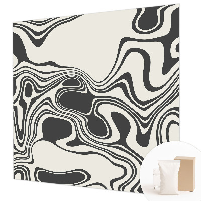 Wall mural with a dynamic lines design