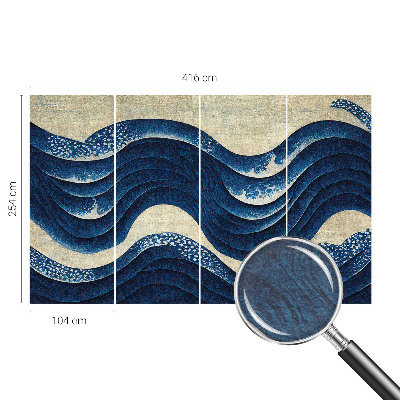 Photo wallpaper with an oceanic forms design
