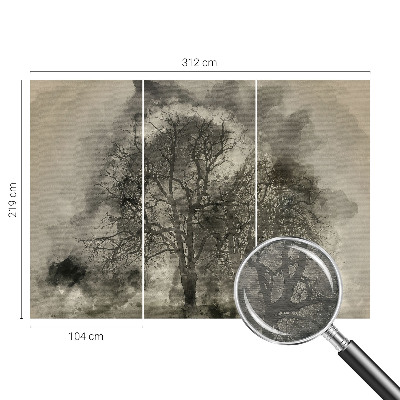 Photo wall mural with a mysterious trees motif