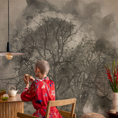 Photo wall mural with a mysterious trees motif