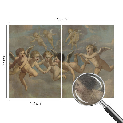 Wall mural for bedroom with angelic figures