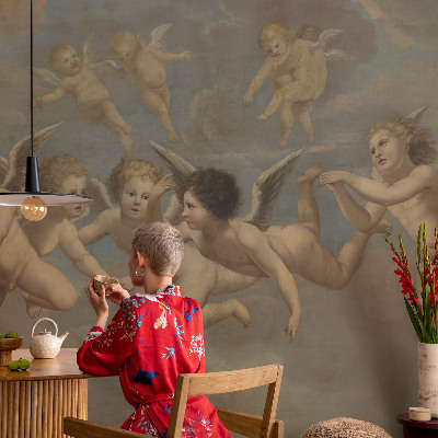 Wall mural for bedroom with angelic figures
