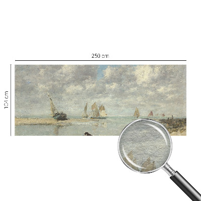 Wallpaper mural for living room with a seascape design