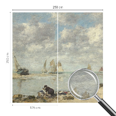 Wallpaper mural for living room with a seascape design