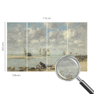 Wallpaper mural for living room with a seascape design