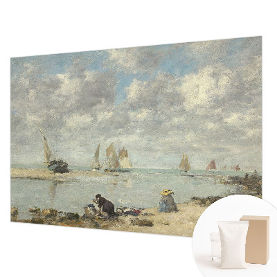 Wallpaper mural for living room with a seascape design