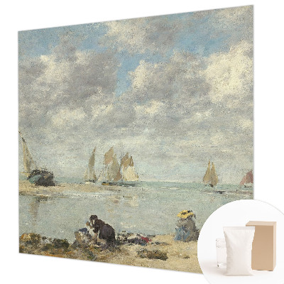 Wallpaper mural for living room with a seascape design