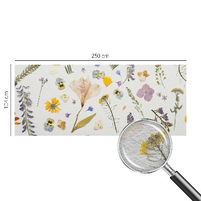Large wall mural with a spring flowers motif