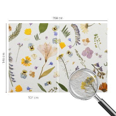 Large wall mural with a spring flowers motif