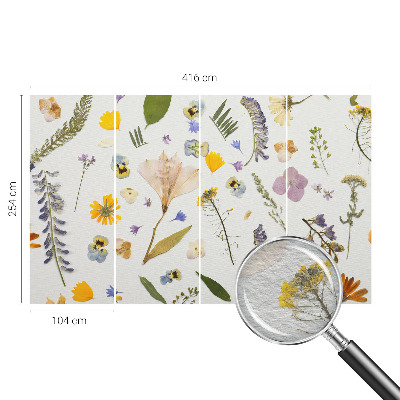 Large wall mural with a spring flowers motif