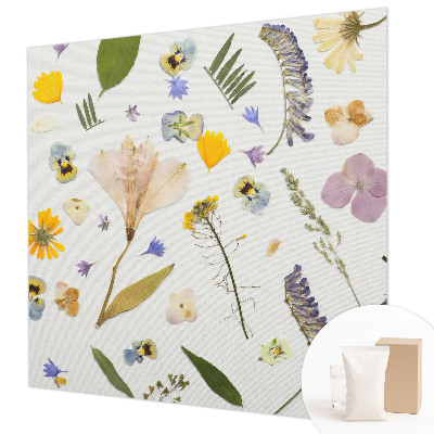 Large wall mural with a spring flowers motif