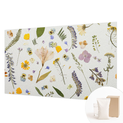 Large wall mural with a spring flowers motif