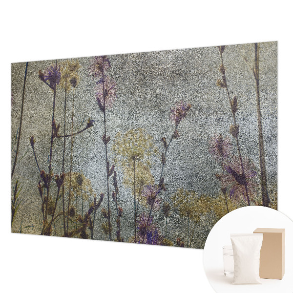 Bedroom wall mural wallpaper with a wildflower design
