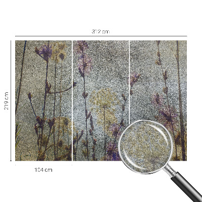 Bedroom wall mural wallpaper with a wildflower design