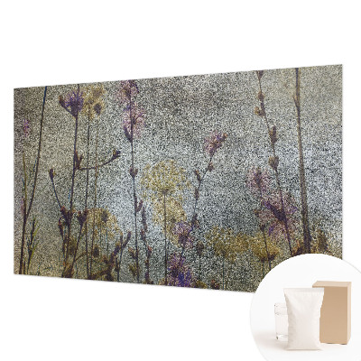Bedroom wall mural wallpaper with a wildflower design