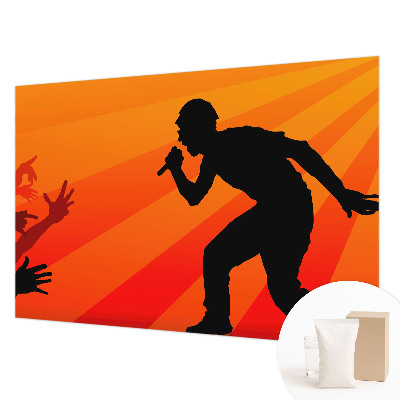 Large wallpaper mural featuring a rhythmic scene