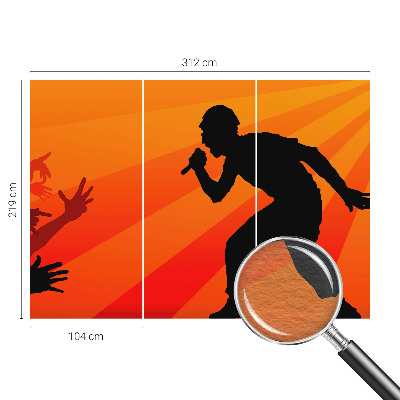 Large wallpaper mural featuring a rhythmic scene
