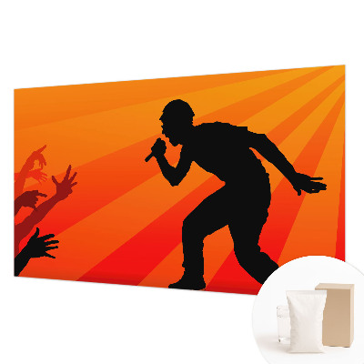 Large wallpaper mural featuring a rhythmic scene