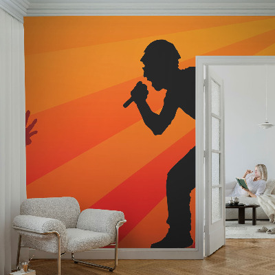 Large wallpaper mural featuring a rhythmic scene
