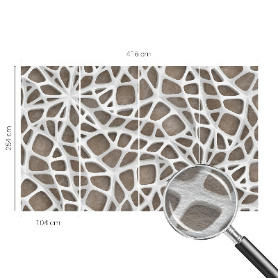 Modern wall mural for bedroom with a lace net pattern