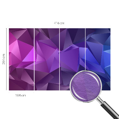 Custom size wall mural with a purple triangle pattern