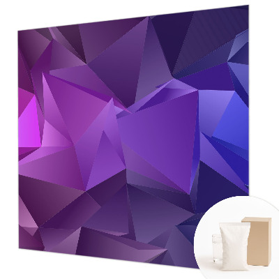 Custom size wall mural with a purple triangle pattern