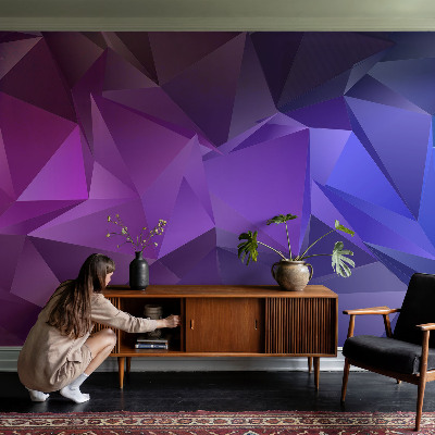 Custom size wall mural with a purple triangle pattern