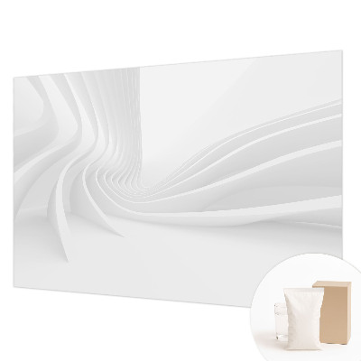 Modern wall mural with wavy line design