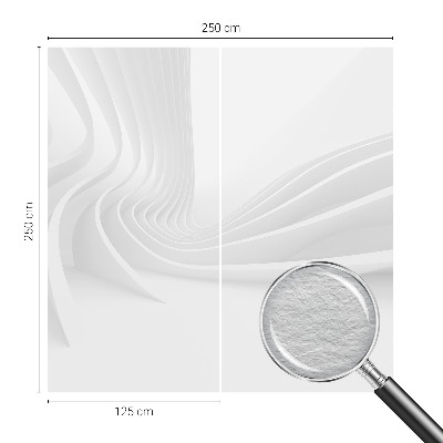 Modern wall mural with wavy line design