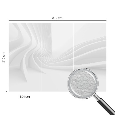 Modern wall mural with wavy line design