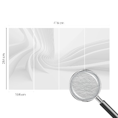 Modern wall mural with wavy line design