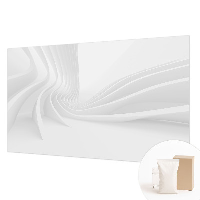 Modern wall mural with wavy line design