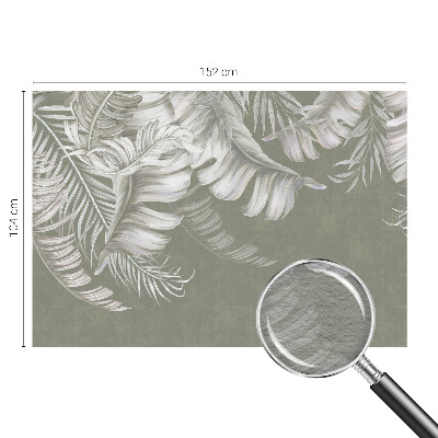 Modern wall mural for living room with a delicate leaves design