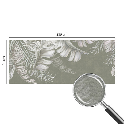 Modern wall mural for living room with a delicate leaves design