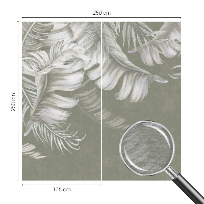 Modern wall mural for living room with a delicate leaves design
