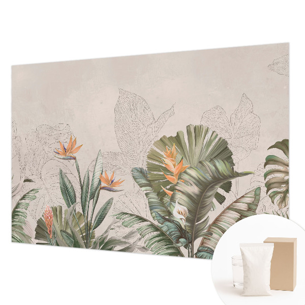 Premium wall mural for bedroom with a tropical flowers design