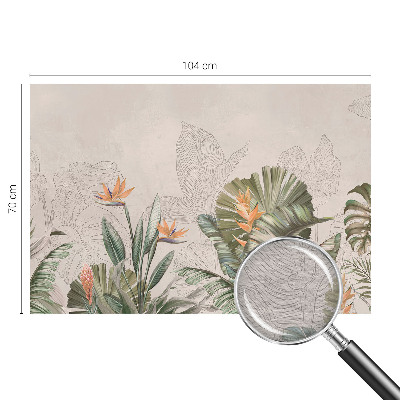 Premium wall mural for bedroom with a tropical flowers design