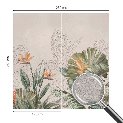 Premium wall mural for bedroom with a tropical flowers design