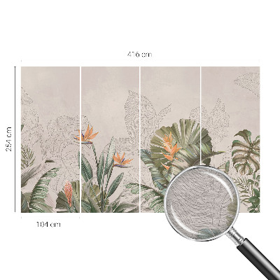 Premium wall mural for bedroom with a tropical flowers design