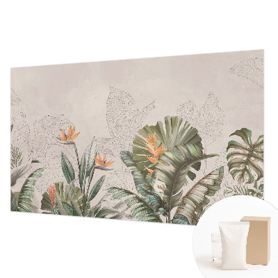 Premium wall mural for bedroom with a tropical flowers design