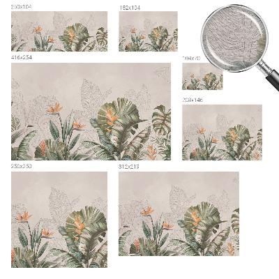 Premium wall mural for bedroom with a tropical flowers design