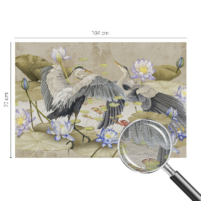 Premium photo wallpaper Birds and Lilies