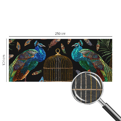 Large wall mural wallpaper featuring a peacock image