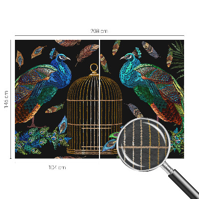 Large wall mural wallpaper featuring a peacock image