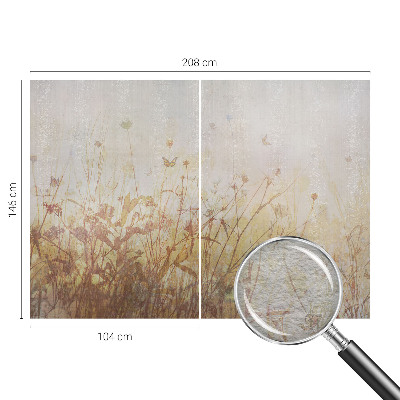 Custom size wall mural featuring a meadow harmony design
