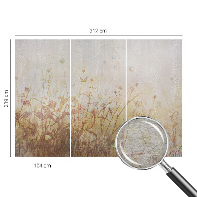 Custom size wall mural featuring a meadow harmony design