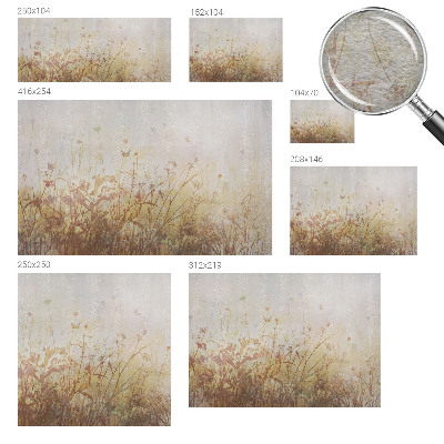 Custom size wall mural featuring a meadow harmony design