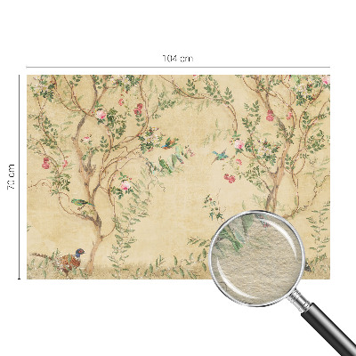 Bedroom wall mural wallpaper with floral accents