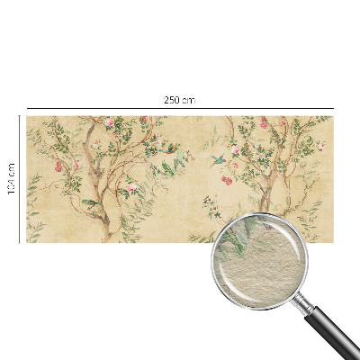 Bedroom wall mural wallpaper with floral accents