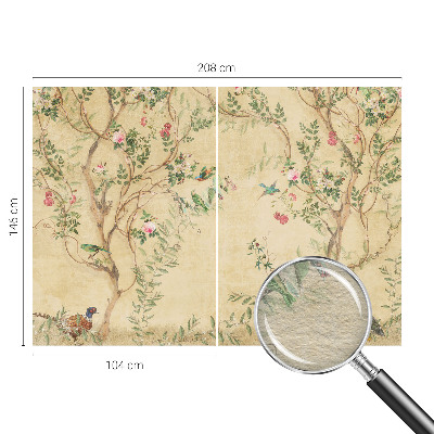 Bedroom wall mural wallpaper with floral accents
